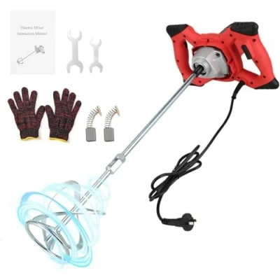 Immagine di agitatore per malta da 2100 W, agitatore, calcestruzzo, miscelatore malta, regolazione a 6 marce, velocità 0 600 giri/min, attacco M14, miscelare vernici, cemento,