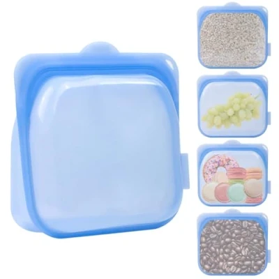 Immagine di Sacchetti Freezer Riutilizzabile, per Alimenti in Silicone, Pieghevole, Congelatore Piccola, Ziplock Bags Conservare Verdure, Latte e Snack, 1 Pezzo