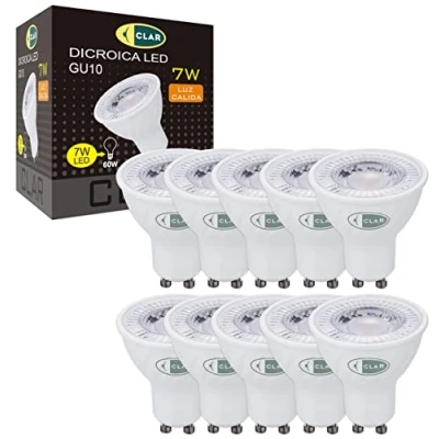 Immagine di CLAR GU10 LED 3000K, LED, GU10, Lampadine a Lampadina Luce Calda, 7W (Pack 10)