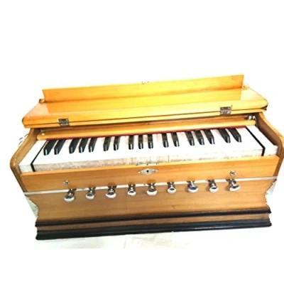 Immagine di INDIAN MAHARAJA Harmonium 9 Stops, 3 1/2 Octave, Doppia Ancia, Accoppiatore, Colore Naturale, Standard, Libro, Borsa Imbottita, A440 Tuned, Strumento Musicale Indiano Sangeeta