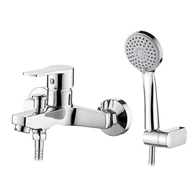 Immagine di Ibergrif M13057 Rubinetto Miscelatore per Doccia e Vasca, Vasca da Bagno Con Soffione Doccia, Sistema a Parete Regolabile Supporto Tubo 150cm