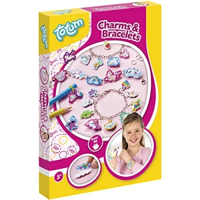 Immagine di TM Essentials Set di gioielli con ciondoli e braccioli, composto da diversi 3D motivi colorati, braccialetti fai te, 021150