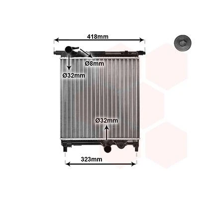Immagine di VAN WEZEL 58002325 Radiatore motore Alluminio 350 360 23 *** IR PLUS con accessori Alette di raffreddamento montate meccanicamente
