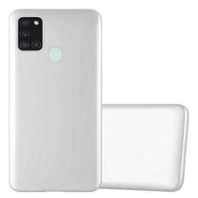 Immagine di Cadorabo Custodia compatibile con Samsung Galaxy A21s in ARGENTO METALLICO Morbida Cover Protettiva Sottile di Silicone TPU Bordo Protezione Ultra Slim Case Antiurto Gel Back Bumper Guscio