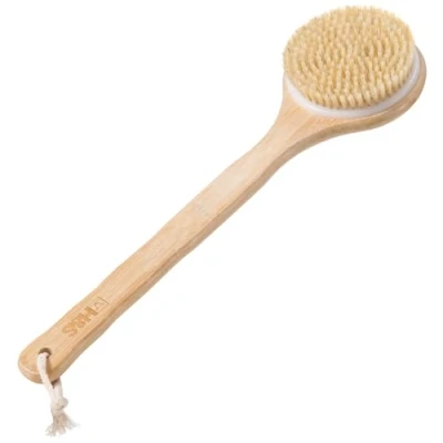 Immagine di H&amp;S Spazzola Dry Brushing Corpo Anticellulite Esfoliante per Scrub Spazzolatura a Secco con Setole Naturali Manico Lungo Lavare la Schiena