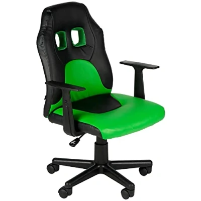 Immagine di CLP Sedia per Bambini Fun con braccioli I Cameretta Ragazzi Imbottita in Similpelle 40 50 CM, Colore:Nero/Verde