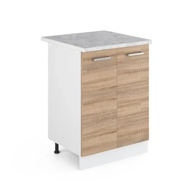 Immagine di Vicco Mobiletto base cucina R line, Sonoma/Bianco, 60 cm, PL Marmo