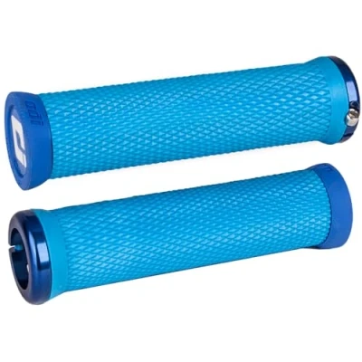 Immagine di ODI MTB Griffe Elite Motion Lock On 2.1 Hellblau, 130mm Blaue Klemmringe, D33mtu u, Maniglie Unisex, Azzurro, 130 mm