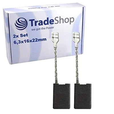 Immagine di 2 spazzole di carbone per martello perforatore Bosch GBH 10DC, GBH11DE / a percussione GSH 10C, 11E 0611316741 0611316742 0611316743 0611316750 0611316755