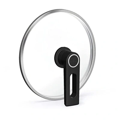 Immagine di Woll Smart Lid, rotondo, diametro 28 cm, pulsante coperchio con sfiato permanente, trasparente