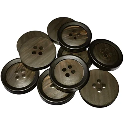 Immagine di AERZETIX C56952 Set di 10 Bottoni per cucire rotondi Ø20x3.5mm con 4 fori 32L L32 colore marrone in plastica apertura 2mm cappotto merceria cucito abbigliamento moda maglia decorazione