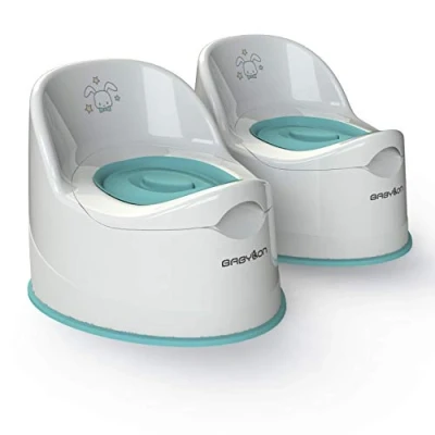 Immagine di BABYLON Vasino per bambini con coperchio Giant anti scivolo wc, colore: Bianco set 2 pezzi