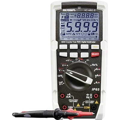 Immagine di VOLTCRAFT VC 460 E Multimetro portatile digitale Protetto contro getti d acqua (IP65) CAT III 1000 V, IV 600 V Display (Counts): 6000