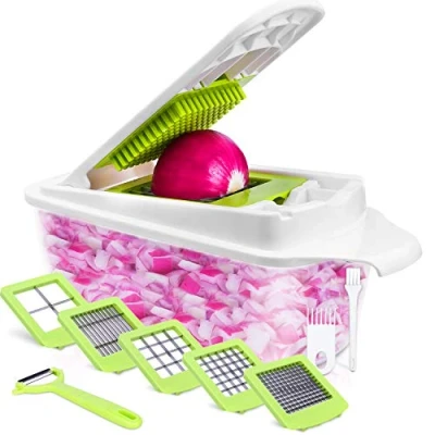 Immagine di Mandolina per verdure Taglio Legumi Multifunzione 12pcs Manuale Decoupe Cubo Cipolle Rapidamente e Uniformemente