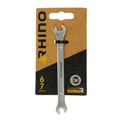 Immagine di RHINO 2402 Chiave di serraggio a forcella, diametro 6 x 7 mm, realizzata in acciaio (cromo vanadio al cromo), alta qualità, disponibile diverse misure