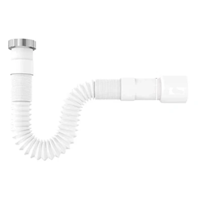 Immagine di Tubo scarico jolly lavabo lavandino cucina 1&#039;&#039; 1/4 1/2 uscita 32 40 mm flessibile con ghiera in metallo + guarnizione lunghezza cm max 77 pvc (1&#039;&#039; mm)