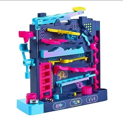 Immagine di TOMY Games Screwball Scramble Level Up Gravity Defying Vertical Obstacle Course Marble Run Logica e coordinazione occhio mano Puzzle Giocattoli educativi per bambini dai 5 anni in su