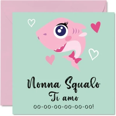 Immagine di Divertenti biglietti di compleanno per la nonna Squalo Scherzo buon da nipote nipote, regali della nonna, 145 mm x