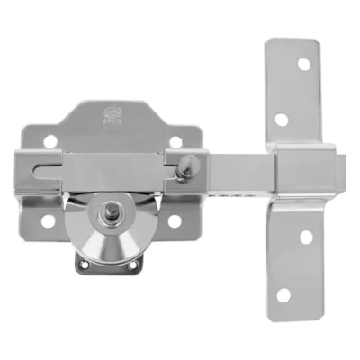 Immagine di Amig Serratura di sovrapposizione per porte con cilindro sicurezza e chiavistello apertura acciaio colore argento 70 mm include 5 chiavi a maglia 88 x 153