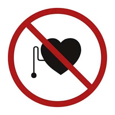 Immagine di 10x Adesivi Divieto di Accesso ai Portatori Pacemaker Ø 9,5 cm Stimolatore Cardiaco Vietato per Uso Interno o Esterno con Protezione UV Resistente alle Intemperie Segnali STROBO