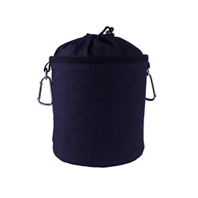 Immagine di trendfinding Sacchetto per mollette portatile in denim con due robusti moschettoni, chiusura a cordoncino e ferma metallo appendere conservare 150