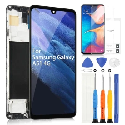Immagine di AMOLED LCD Schermo per Samsung Galaxy A51 4G A515 Display 6,5&quot; SM A515F A515U Digitizer Touch Assembly con Strumenti (Fingerprint Unlocking Supported)