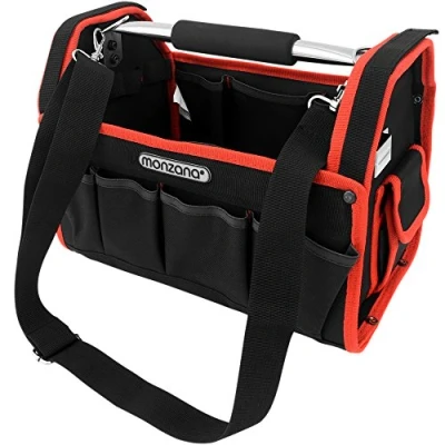 Immagine di Deuba Borsa porta utensili L incl.Tracolla maniglione alluminio zaino per gli attrezzi cassetta atrezzi