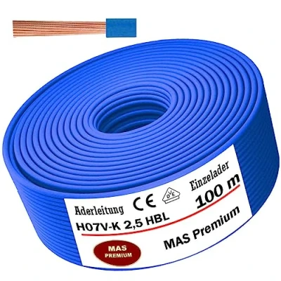 Immagine di MAS Premium Conduttore H07 V K 2,5 mm², cavo singolo flessibile, da 5 a 100 m (100 m)