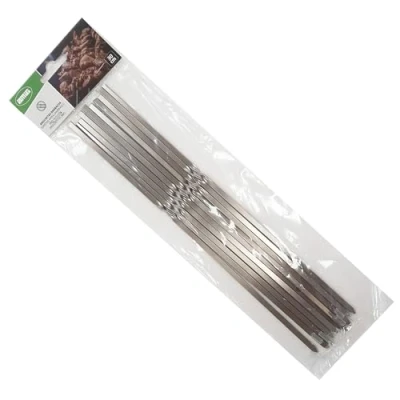 Immagine di Amig 10 Spiedini Metallo per Barbecue Fireplus in Acciaio Inox Bastoncini Riutilizzabili Lunghezza: 30 cm