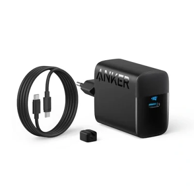 Immagine di Caricabatterie superveloce Anker USB C da 45W, con cavo C, supporta la ricarica rapida PPS per Samsung Galaxy S24 Ultra/S24/S23+/S23/S22/Note20, iPhone 16/15, Pixel e altro (cavi 1,5m inclusi)