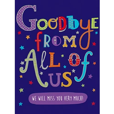 Immagine di Piccadilly Greetings Biglietto d&#039;auguri con scritta &quot;Big Goodbye from All of Us&quot; H 30 x P 21,75 cm