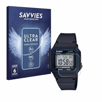 Immagine di savvies (6 Pezzi Pellicola Protettiva per Casio Unisex W 800H 1BVES Protezione Schermo Trasparente