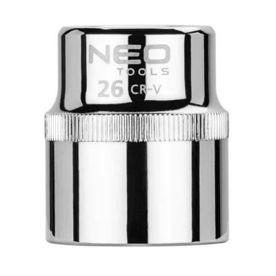 Immagine di NEO TOOLS 08 026 Serie di bussole 1/2 3124 26 mm Acciaio al cromo vanadio SuperLock