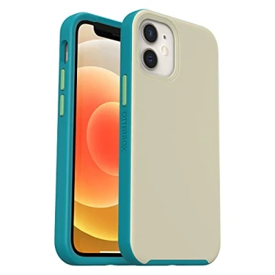Immagine di Otterbox cover per iPhone 12 mini Slim con MagSafe, resistente a shock e cadute; Sottile, protettiva, leggera, testata norme anti caduta MIL STD 810G, Grigio/Verde