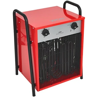 Immagine di Aktobis Termoventilatore, Riscaldatore elletrico da costruzione WDH IFH15 con ventilatore integrato e capacità di riscaldamento massima 15.000 W (15 kW) !