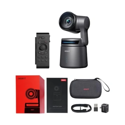 Immagine di OBSBOT Tail Air Combo con Telecomando Intelligente, Telecamera AI Tracking PTZ Supporto NDI, App Videocamera HDMI/USB C/WiFi per Streaming, Chiesa, Sport, ecc.