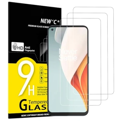 Immagine di NEW&#039;C 3 Pezzi, Vetro Temperato per OnePlus Nord N100, Pellicola Prottetiva Anti Graffio, Impronte, Senza Bolle, Durezza 9H, 0,33mm Ultra Trasparente, Resistente