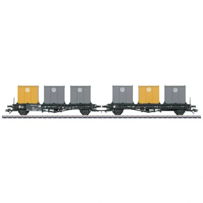 Immagine di Märklin 46663 Carro doppio per il trasporto di contenitori H0 DB