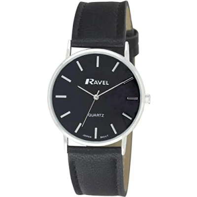 Immagine di Ravel Orologio classico unisex di uso quotidiano Quarzo analogico R0129.03.1 Colore argento/nero/nero/Indice moderno