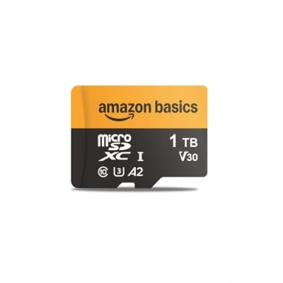 Immagine di Amazon Basics, Scheda microSD da 1 TB con adattatore per lettore, velocità fino a 200 MB/s, nero, pezzo
