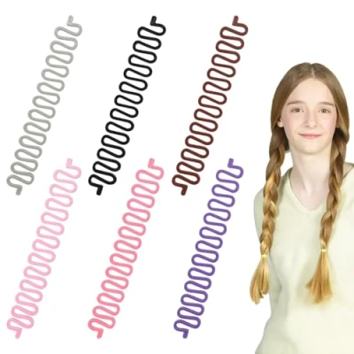 Immagine di TRKETK 6 Pezzi Capelli Strumento per Intrecciare, Treccia Moda Clip Intrecciare I Alla Francese Chignon Creatore Accessori Donna Ragazza