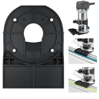 Immagine di Adattatore router nero per Makita 18V RT0701C XTR01Z DRT50 RT0700C compatibile con Makita/Festool Edge Guide Rail