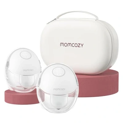 Immagine di Momcozy Tiralatte a Mani libere Mobile Style M6, Ritmo Ideale per più Latte, Flangia DoubleFit, Aderente e Discreto con 3 Modalità 9 Livelli, 24mm (2, Grigio)