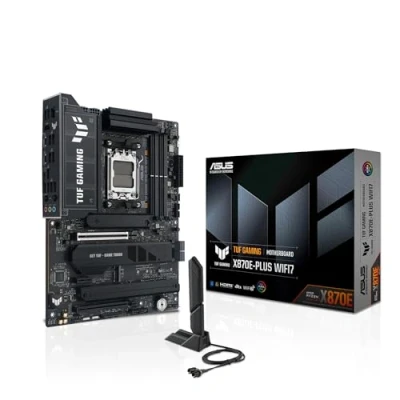 Immagine di ASUS TUF GAMING X870E PLUS WIFI7 Scheda madre AMD ATX, 16+2+1 Stadi di Alimentazione, DDR5, PCIe 5.0x16 SafeSlot con Q Release Slim, 4 slot M.2, WiFi 7, USB4 40 Gbps posteriore, Fast Charge, Aura Sync