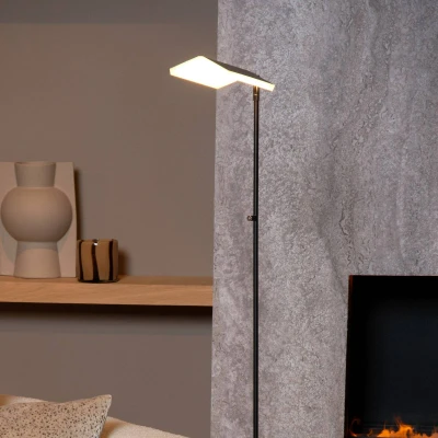 Immagine di Lucide Piantana LED Aaron, nera, da dimmerabile a calda, altezza 134 cm