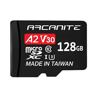 Immagine di ARCANITE, 128 GB Micro SDXC scheda di memoria con adattatore A2, UHS I U3, V30, 4K, C10, SD, Velocità lettura fino a 95 MB/s