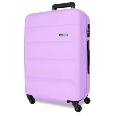 Immagine di ROLL ROAD Flex Valigia rigida realizzata in ABS, un materiale, chiusura a combinazione laterale 4 ruote doppie bagaglio mano, pratico interno con vano, Viola, 51x75x28 cm, grande
