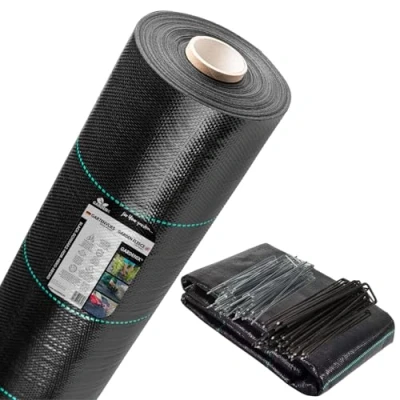 Immagine di GARDENIX tessuto non per erbacce con 50 ancore, 80 m² (1,6 m x m), permeabile all&#039;acqua 135 g/m², nero, resistente ai raggi UV, protezione dalle