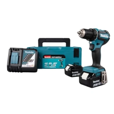 Immagine di Makita DDF485RFJ Trapano avvitatore a batteria 18 V 3 Ah Li Ion incl. seconda batteria, valigia, caricabatterie