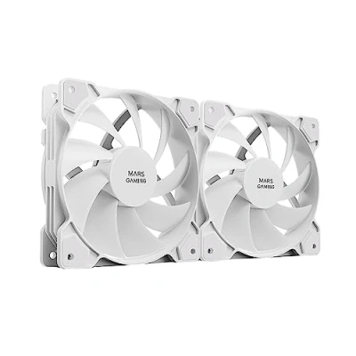Immagine di MARSGAMING Mars Gaming MF PROX2 Bianco, Kit 2 Ventolas 120mm, Sistema Anti Vibrazioni, Ultra Silenzioso, Doppia Connessione 3PIN + 4PIN